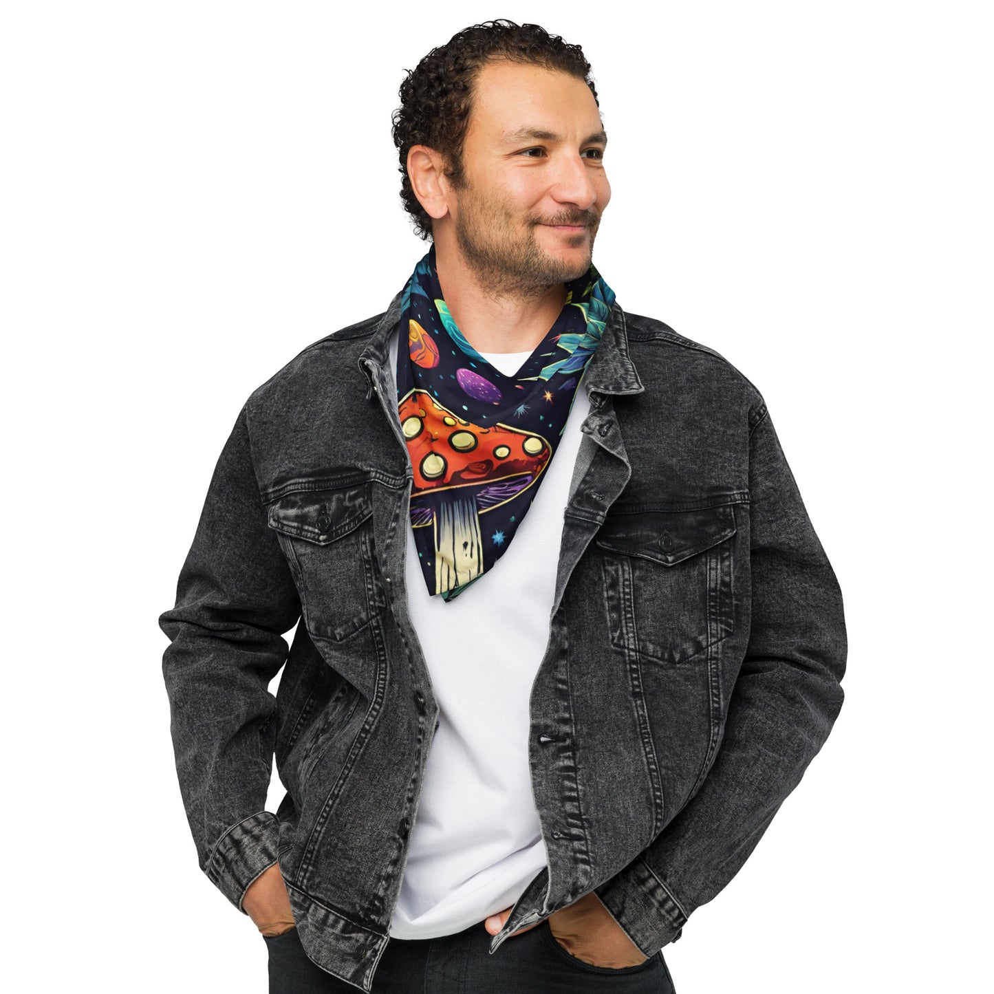 Marijuana Leaves, Planets, and Mushrooms All-over print bandana