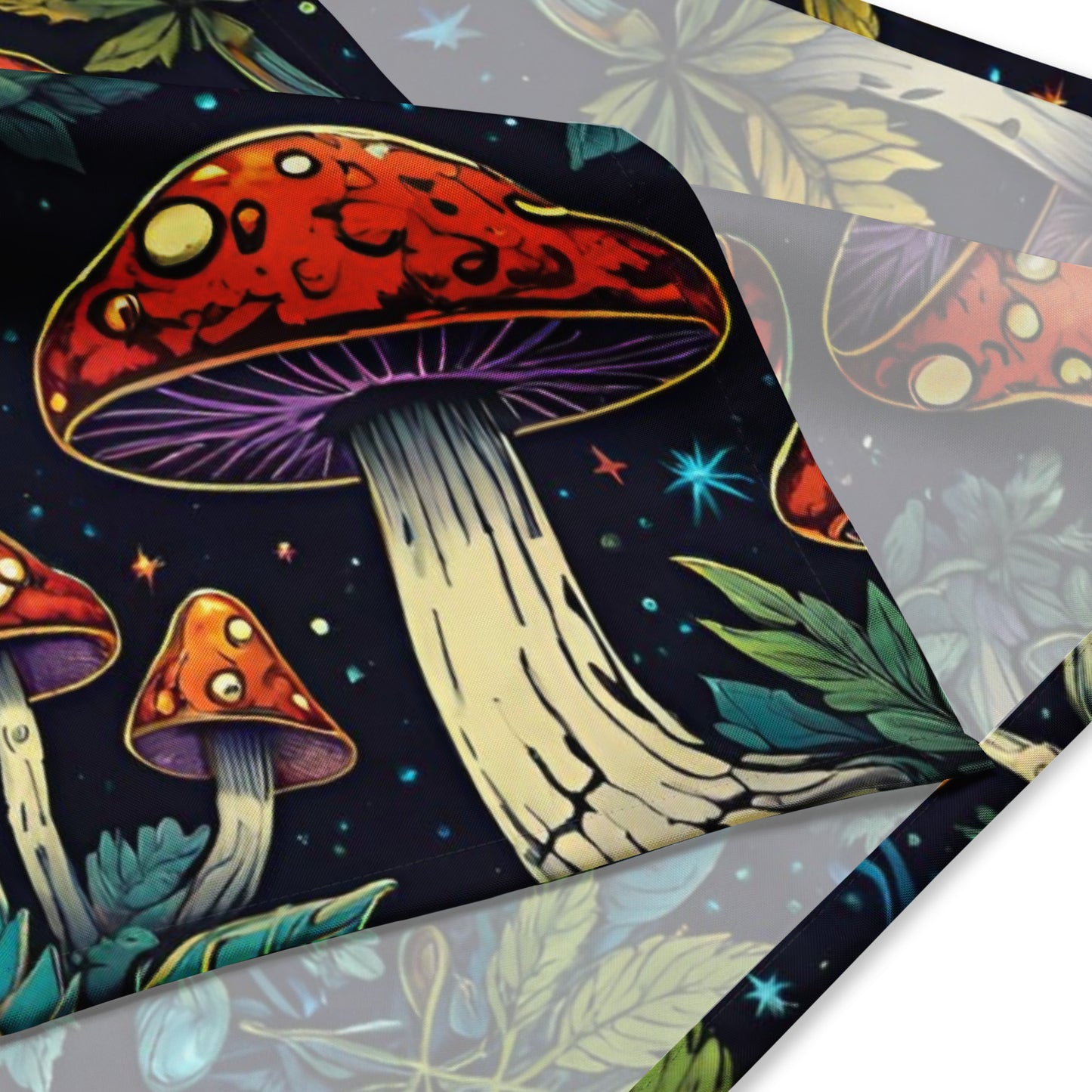 Marijuana Leaves, Planets, and Mushrooms All-over print bandana