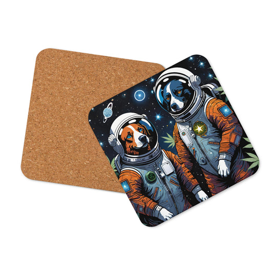 Space Dogs Cork-Back Coaster