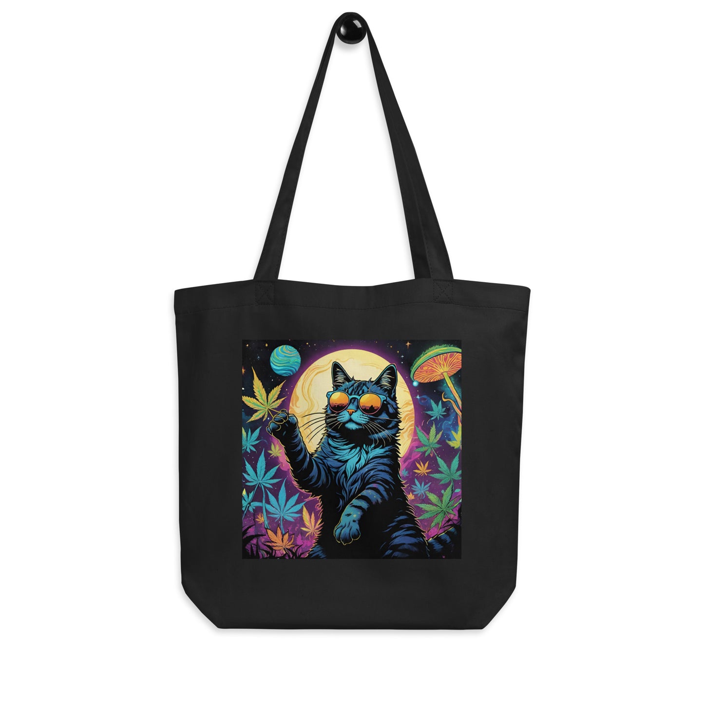 Marijuana Cat Eco Tote Bag (printed on one side)