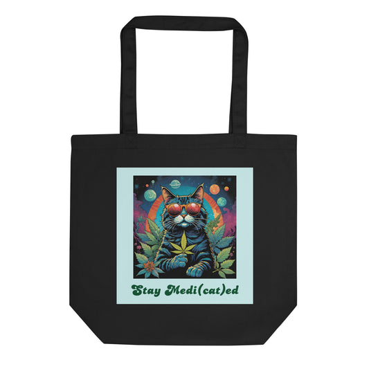 Stay Medi(cat)ed Cat Eco Tote Bag