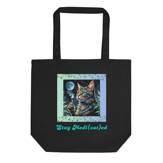 Stay Medi(cat)ed Cat Eco Tote Bag