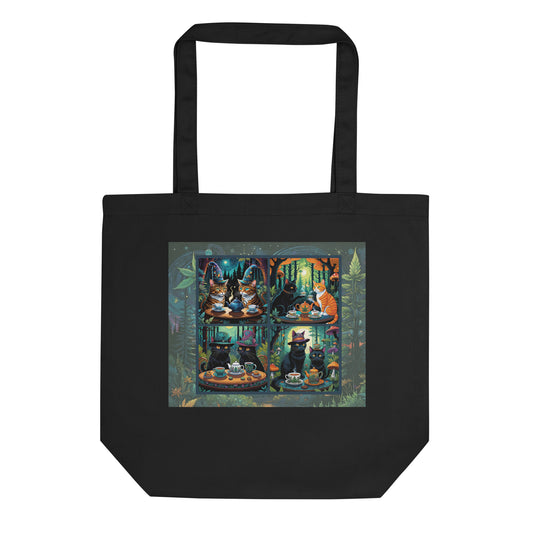 Tea Party Cats Eco Tote Bag (printed on one side)