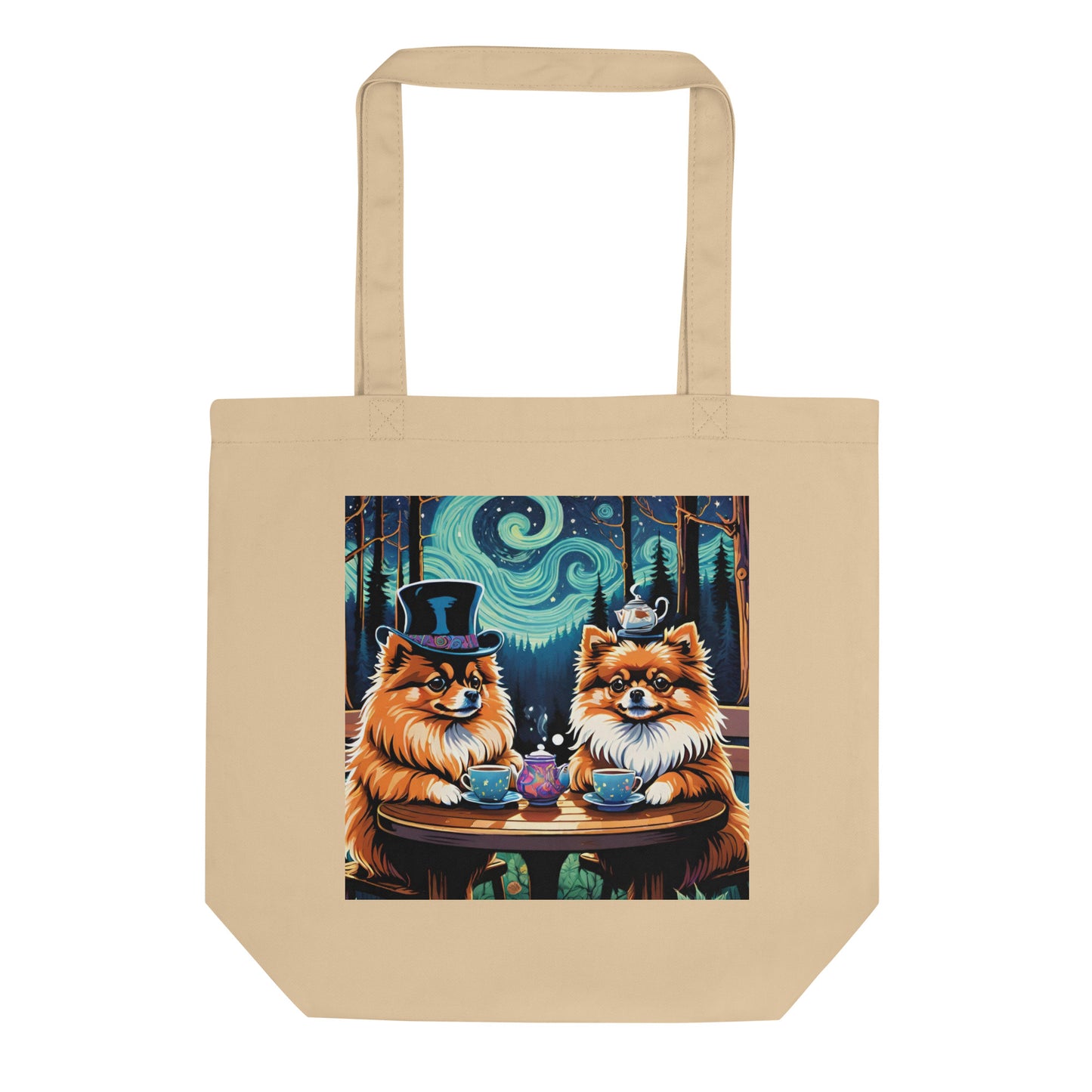 Pomeranian Teacups Eco Tote Bag (printed on one side)