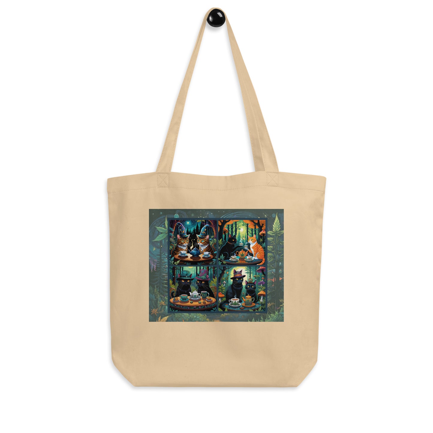 Tea Party Cats Eco Tote Bag (printed on one side)