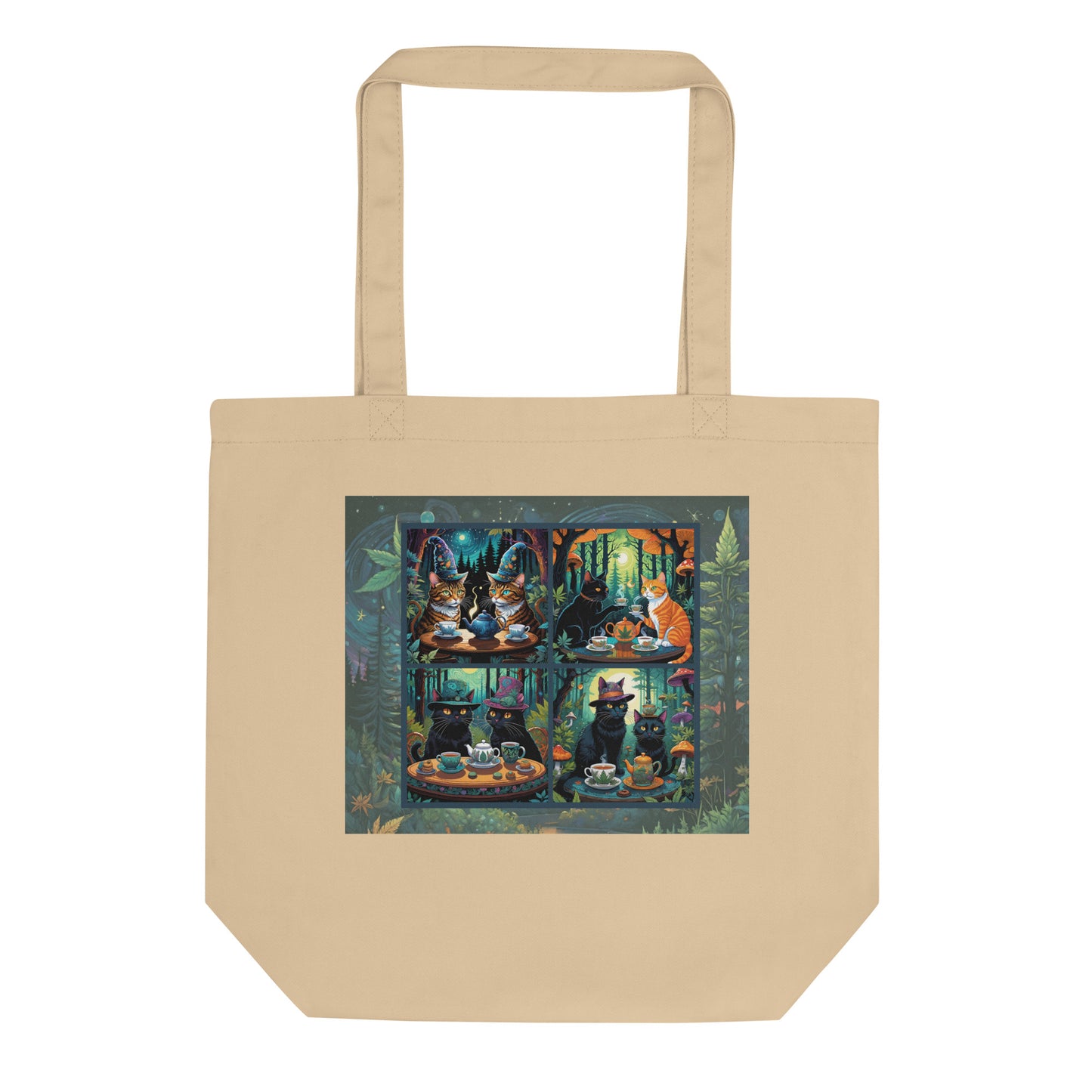 Tea Party Cats Eco Tote Bag (printed on one side)