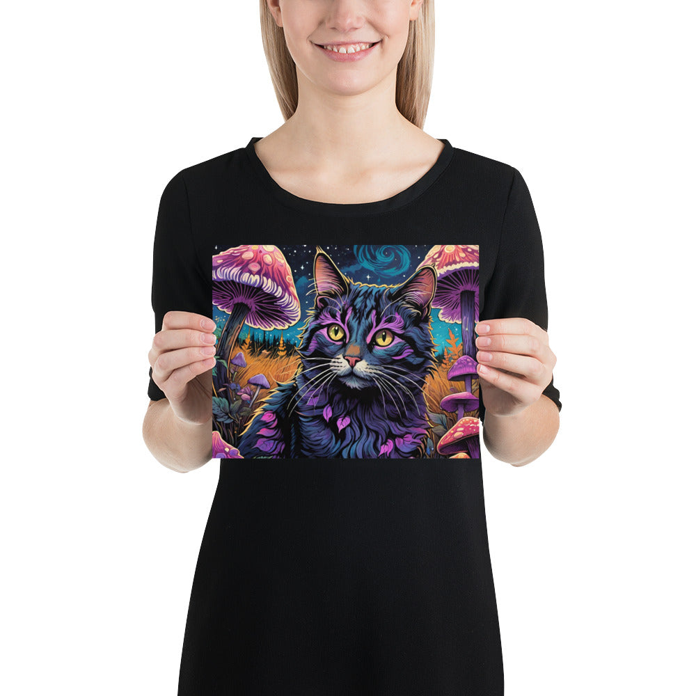 Violet Cat Poster (8″×10″)