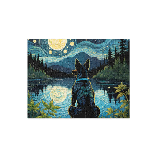 Starry Nights Dog Jigsaw Puzzle