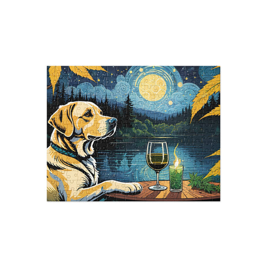 Starry Nights Golden Retriever Dog Jigsaw Puzzle