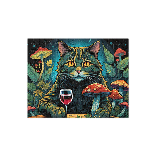 Psychedelic Mushroom Cat Puzzle