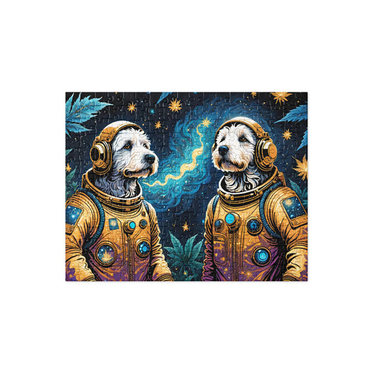 Intergalactic Space Golden Doodles Dog Puzzle