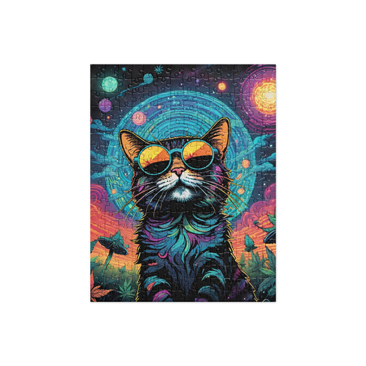 Intergalactic Space Cat with Sunglasses amongst the Planets Puzzle