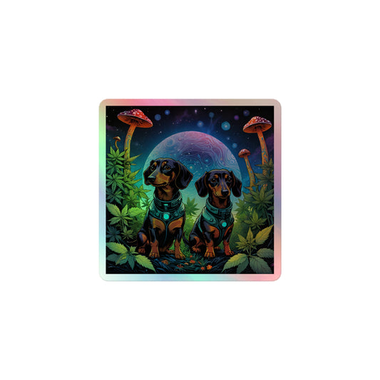 Holographic Daschund Dog Sticker