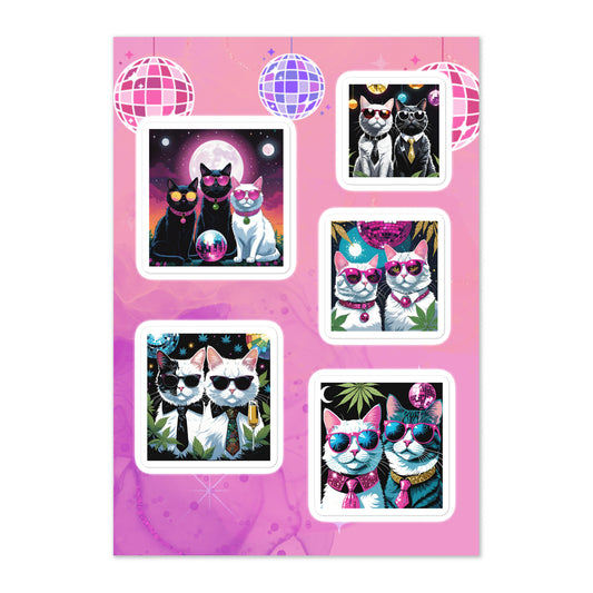 Disco Cats Sticker Sheet