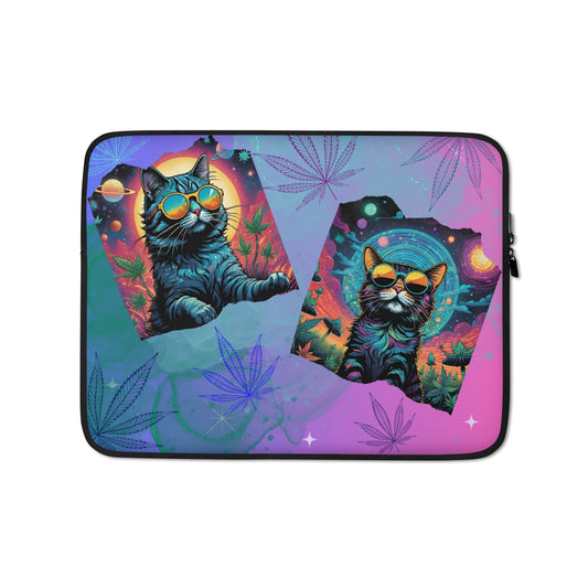 Space Cats with Sunglasses Laptop Sleeve