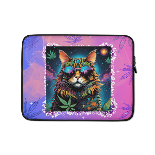 Groovy Cat with Sunglasses Laptop Sleeve