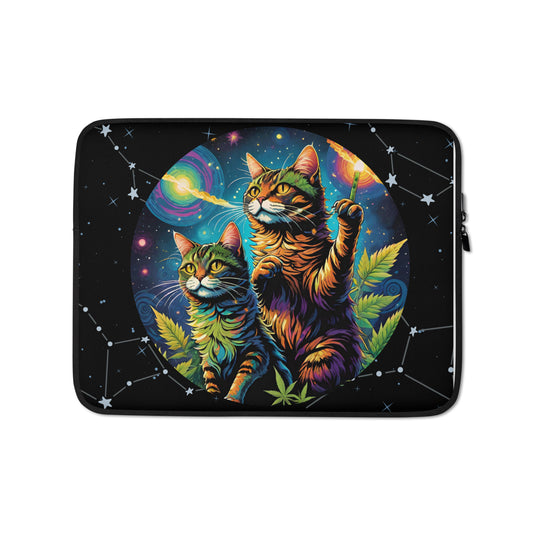 Marijuana Space Cats Laptop Sleeve