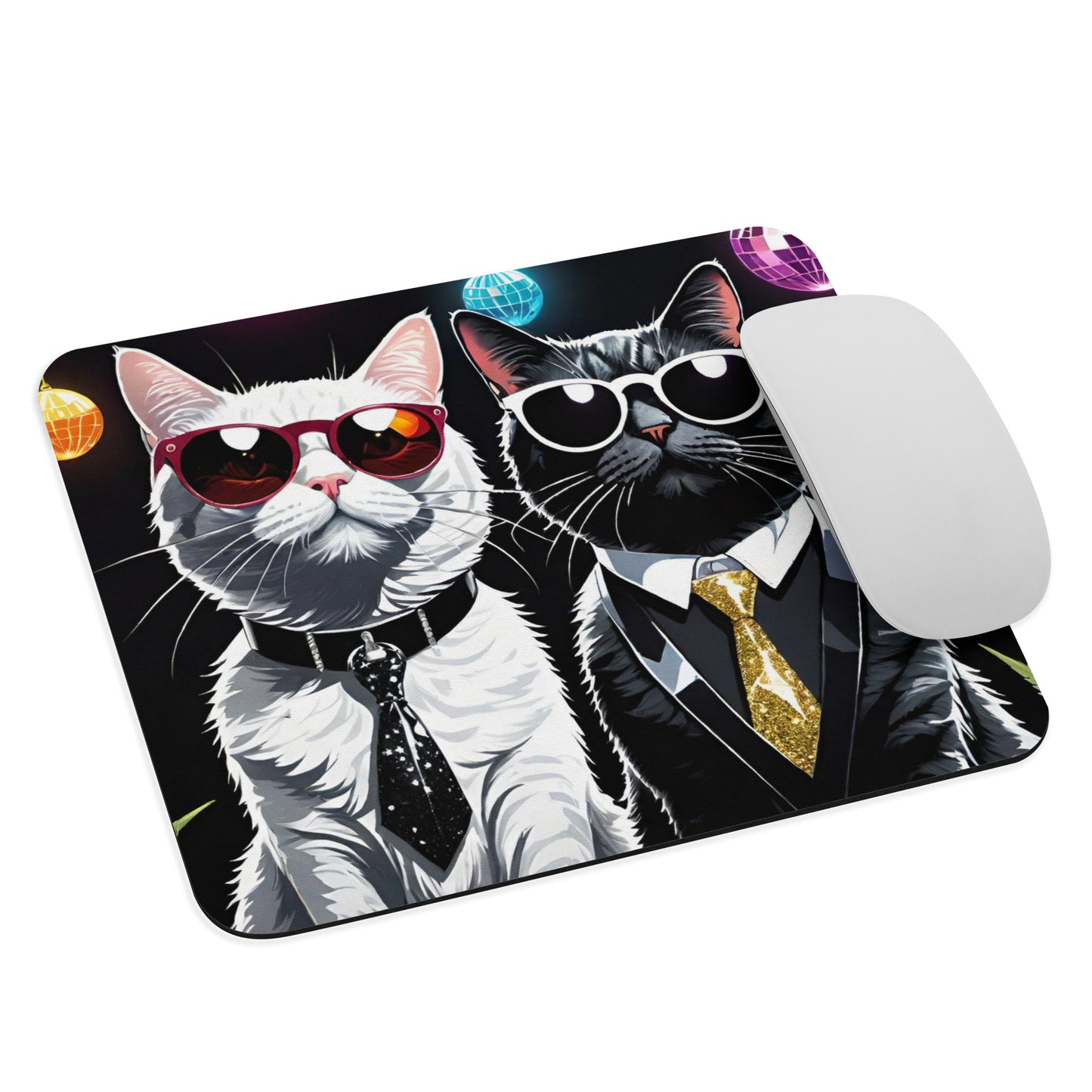 Disco Rave Cats Mouse Pad