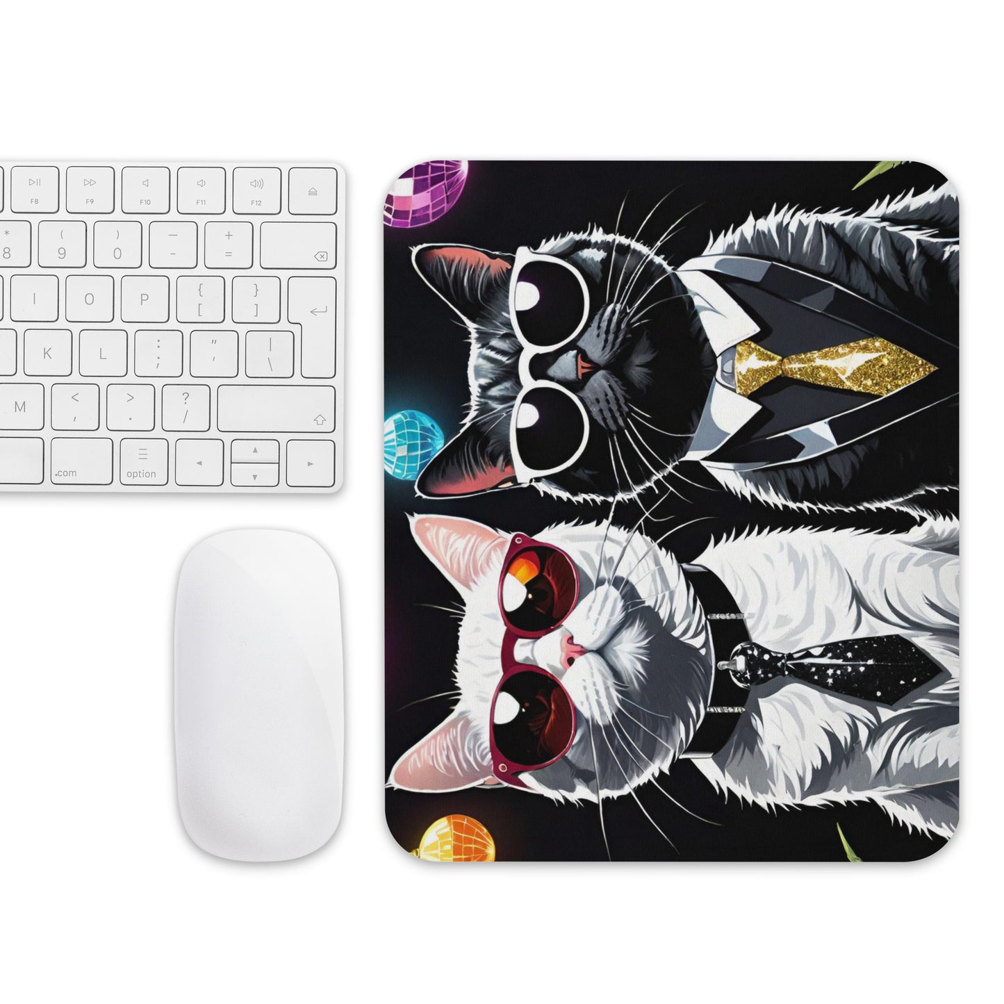 Disco Rave Cats Mouse Pad