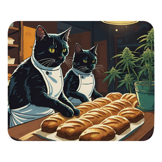 Bakery Cats Making Bread Mouse Pad