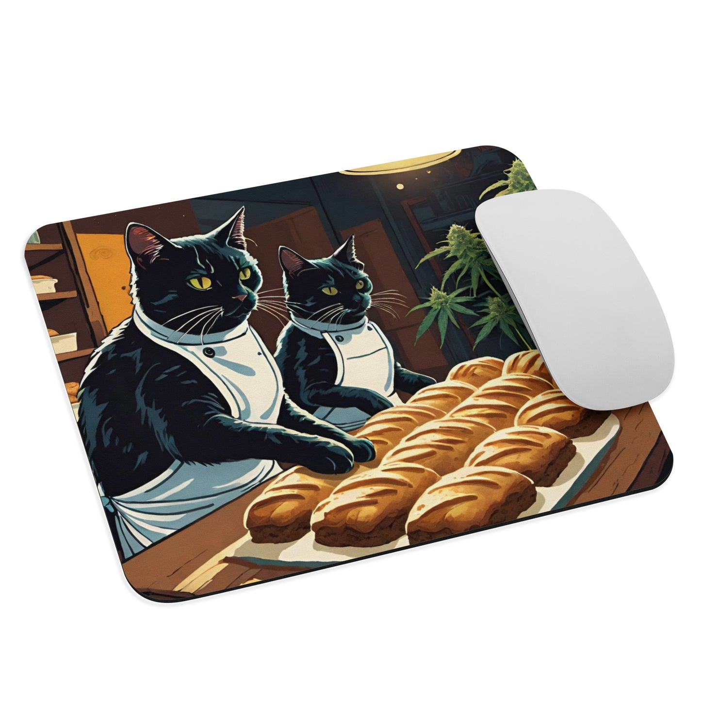 Bakery Cats Making Bread Mouse Pad