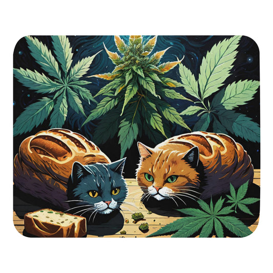 Marijuana Bread Loaf Cats Mouse Pad
