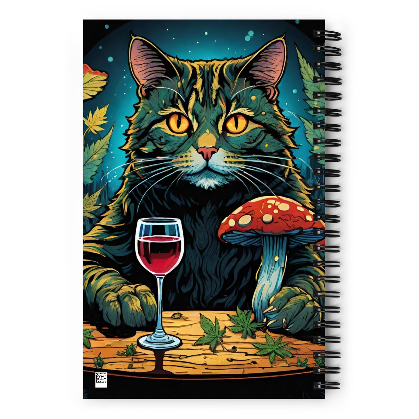 Tabby Cat with Marijuana Fur Spiral Notebook