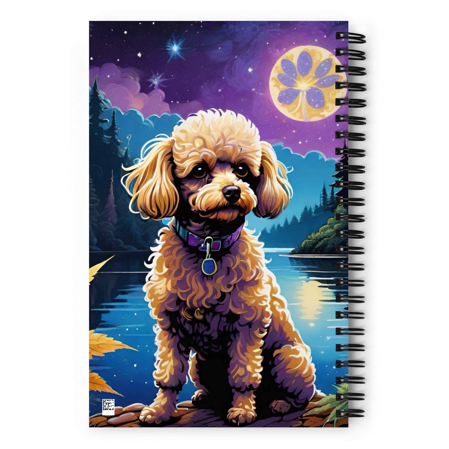 Toy Poodle with Wine Spiral Notebook