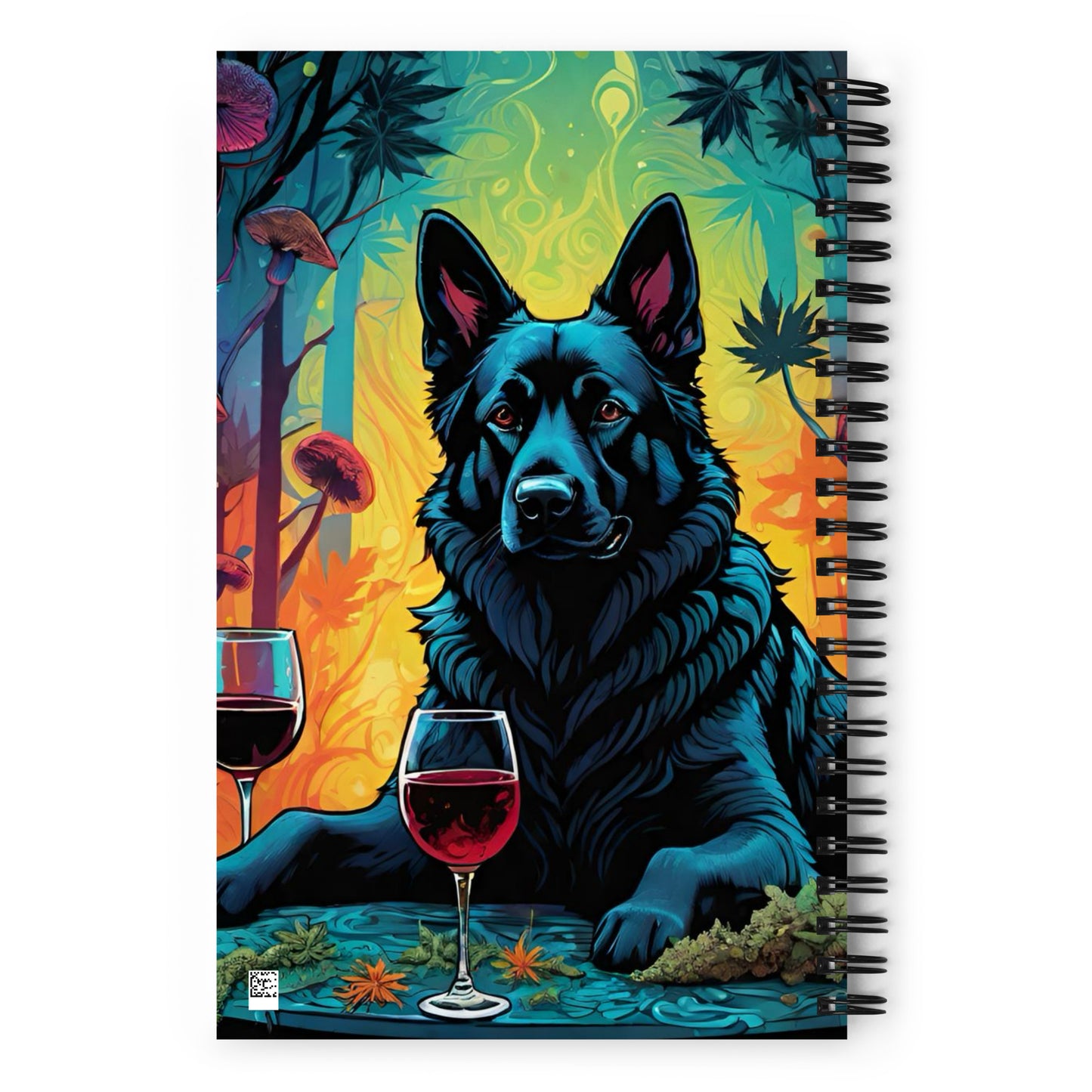 German Shephard with Marijuana Spiral Notebook