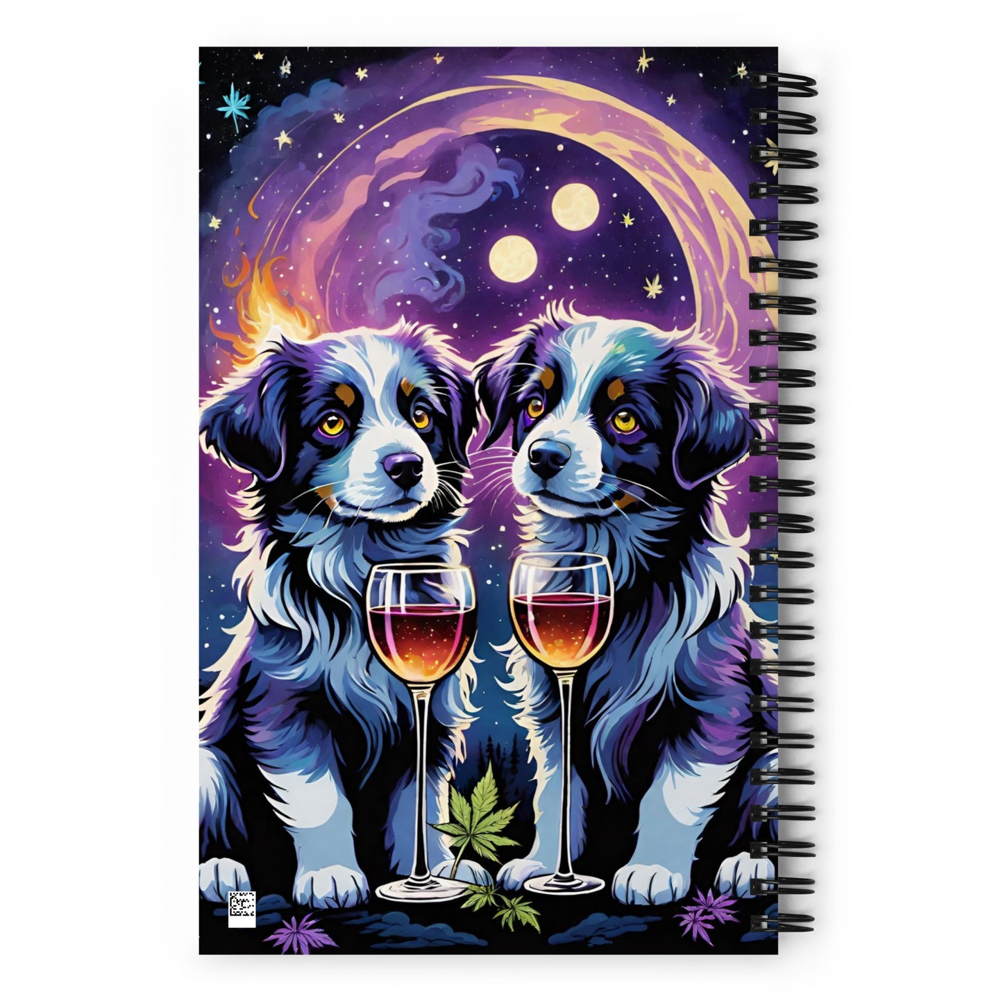 Australian Shephard Puppies Cosmos Spiral Notebook