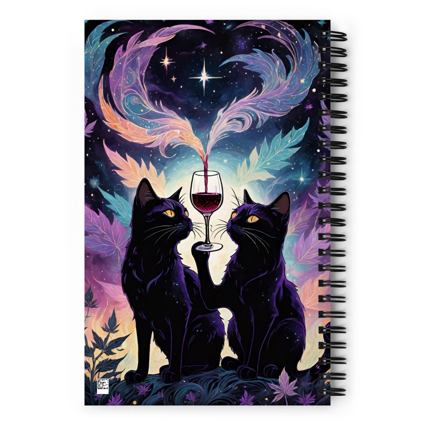 Black Cat Cosmos Spiral Notebook