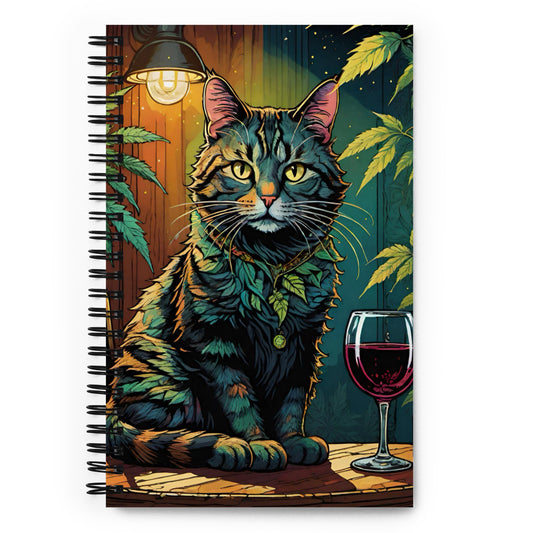 Tabby Cat with Marijuana Fur Spiral Notebook