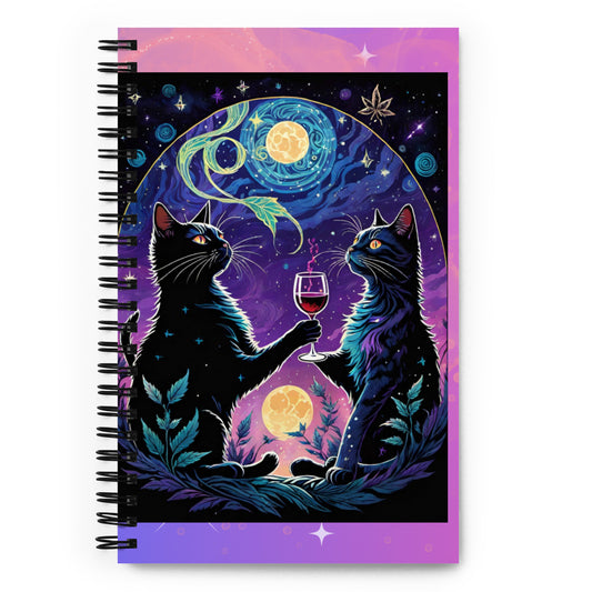 Black Cat Cosmos Spiral Notebook