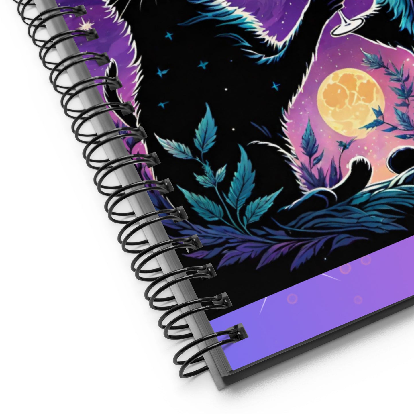 Black Cat Cosmos Spiral Notebook