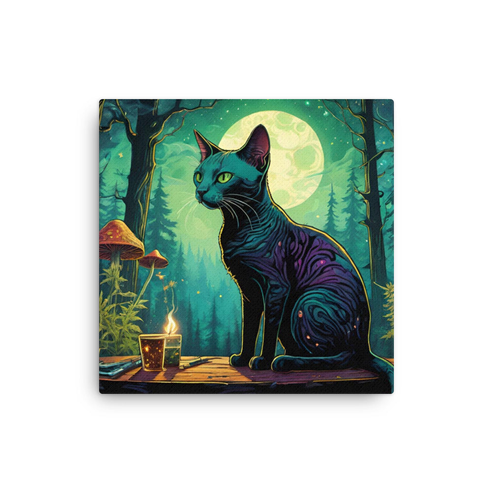 Psychedelic Mushrooms Hairless Cat Thin Canvas