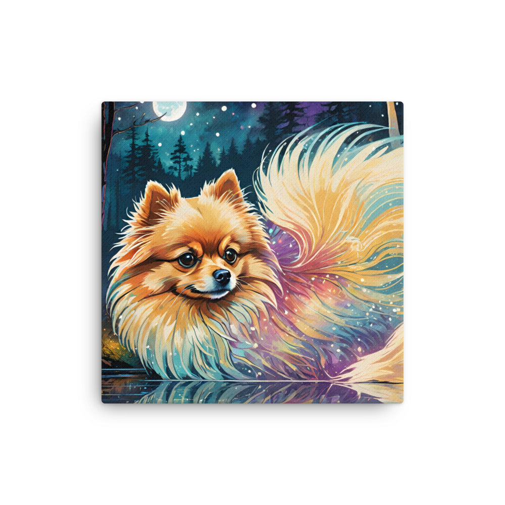 Mystical Pomeranian Dog on Thin Canvas