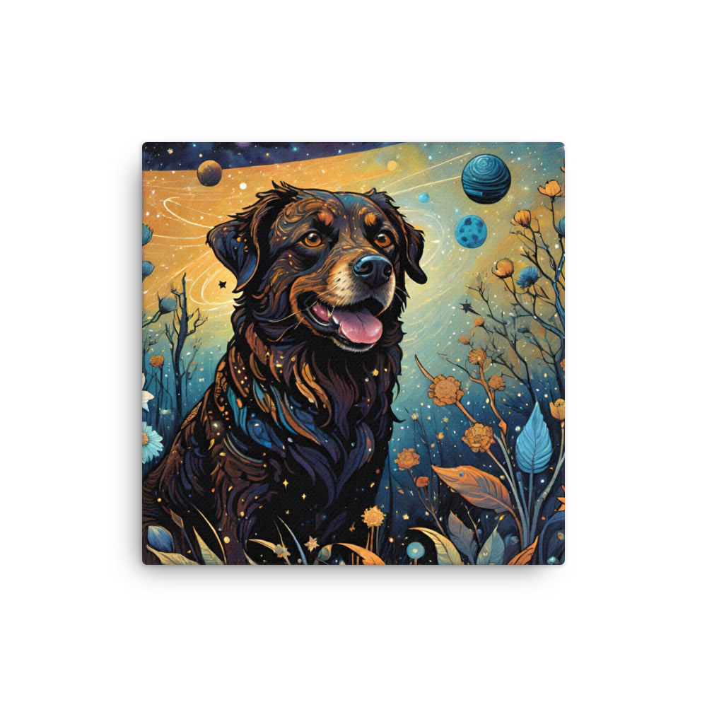 Brown Space Dog on Thin Canvas