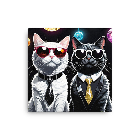 Disco Cats on Thin canvas