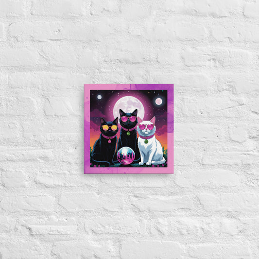 Intergalactic Disco Cats on Thin canvas