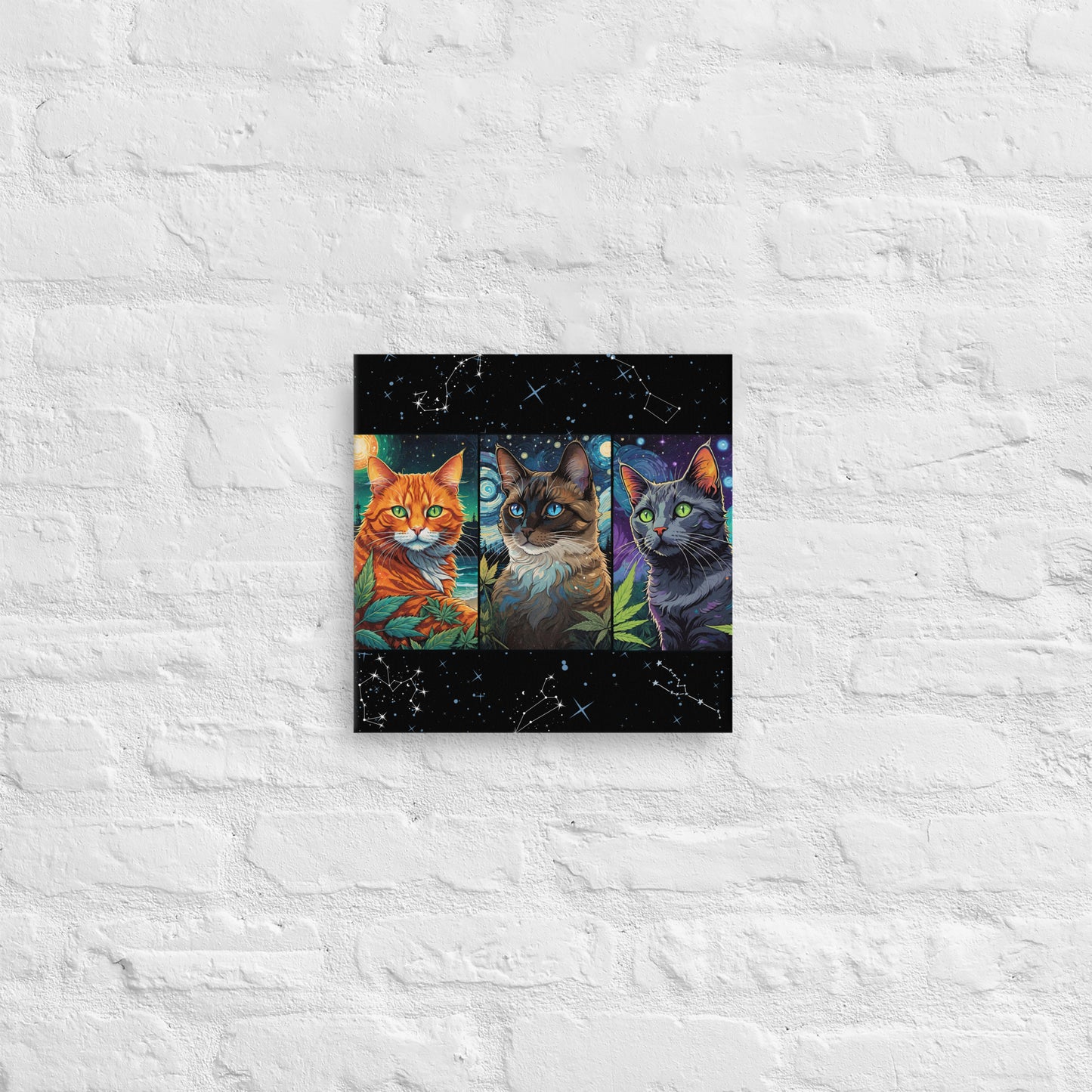 Constellation Cats on Thin Canvas