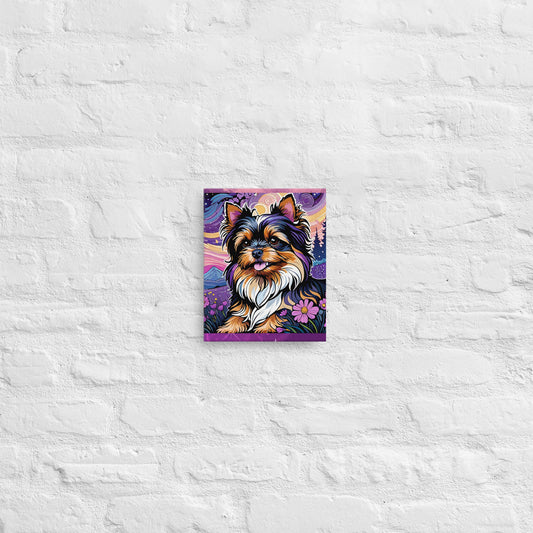 Yorkie Dog on Thin Canvas