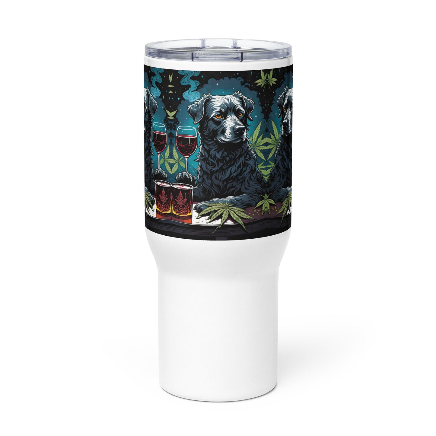 Black Dog with Whiskey and Wine Travel Mug