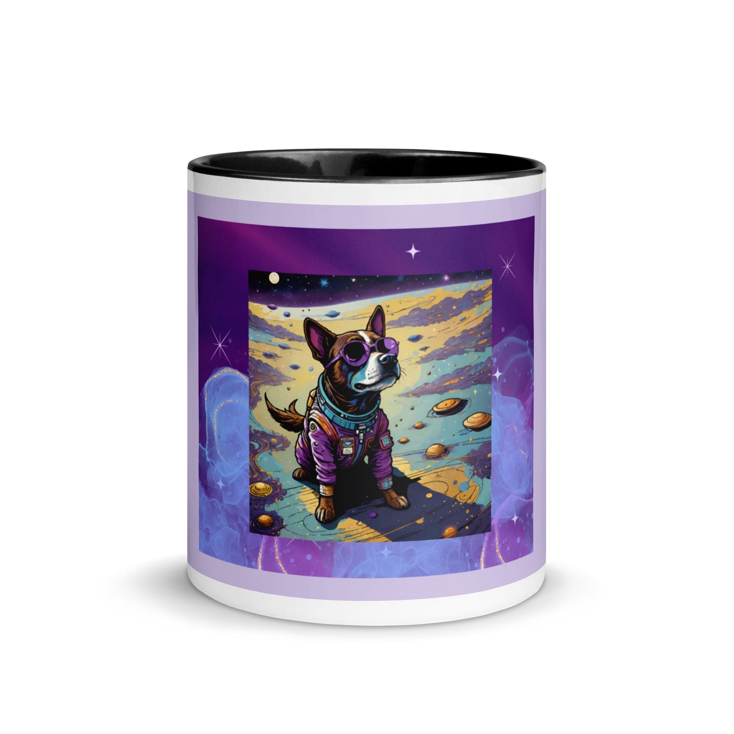 Space Dog Mug with Color Inside