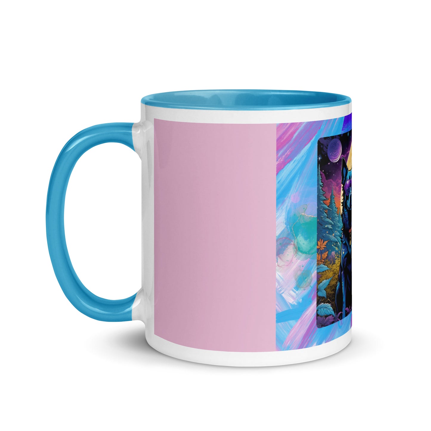 Intergalactic Space Dogs with Sunglasses Mug with Color Inside