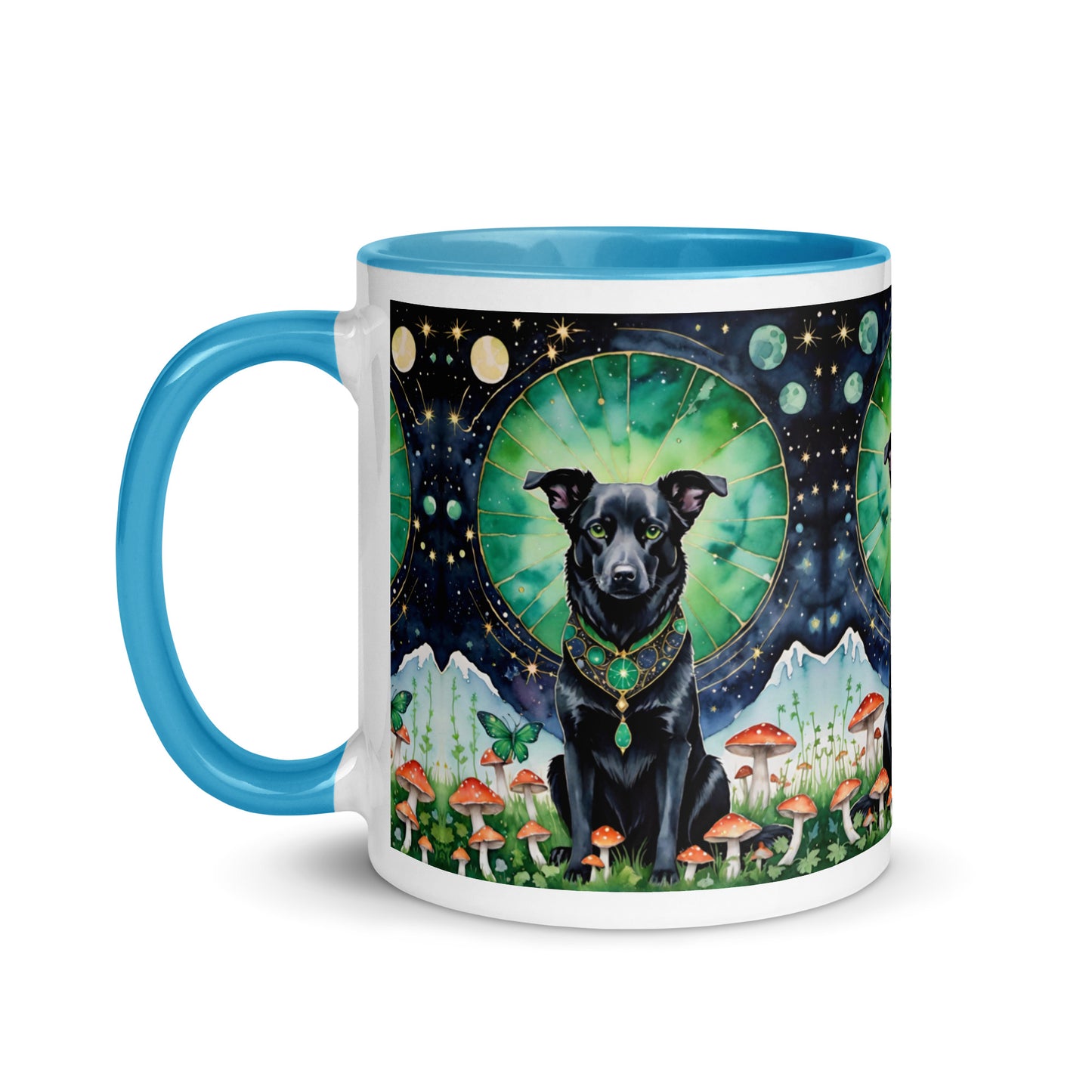 Mystical Dog Mug with Color Inside