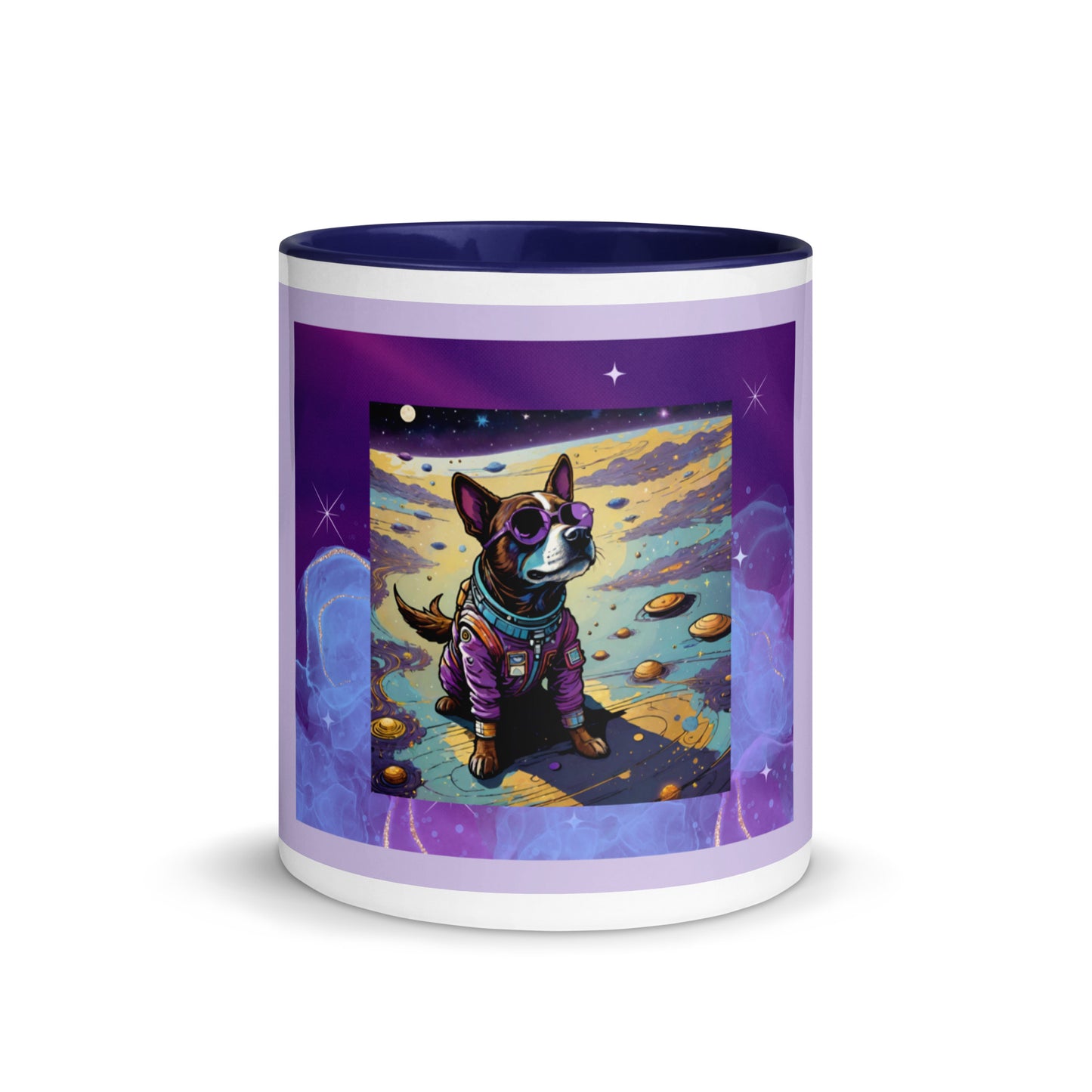 Space Dog Mug with Color Inside