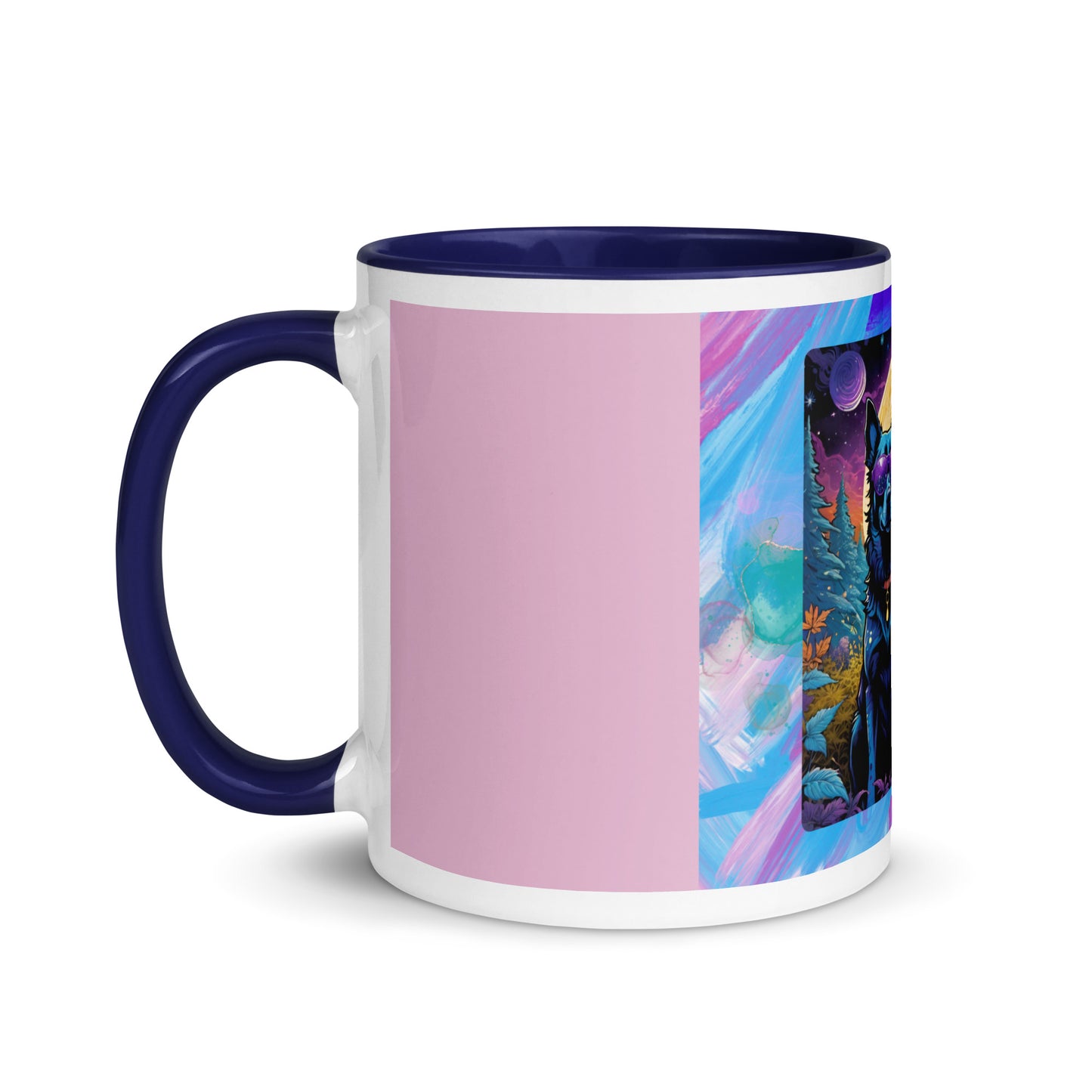 Intergalactic Space Dogs with Sunglasses Mug with Color Inside