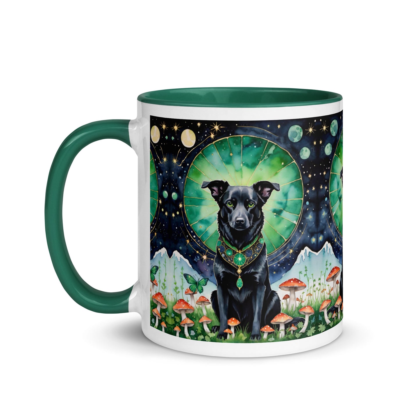 Mystical Dog Mug with Color Inside