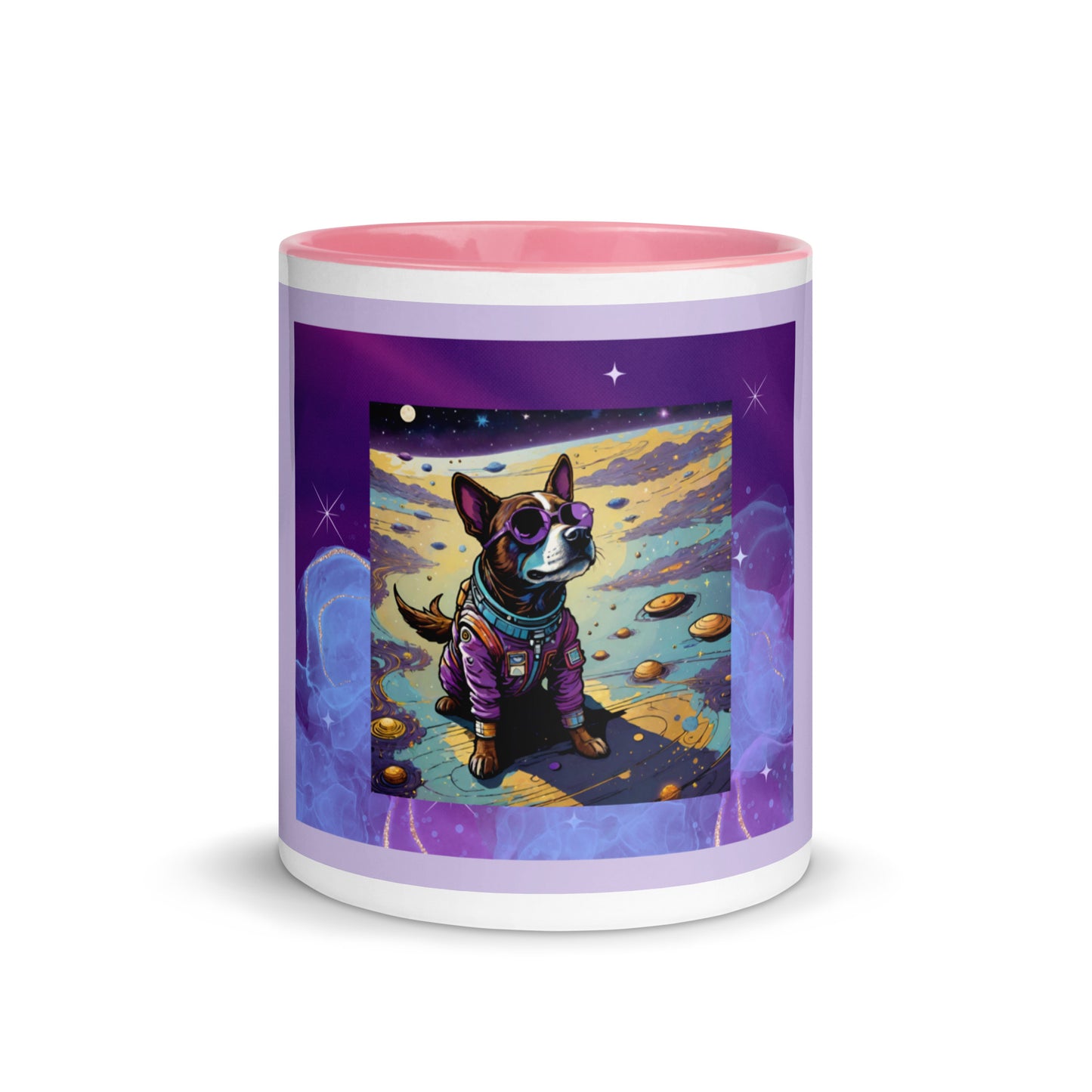 Space Dog Mug with Color Inside