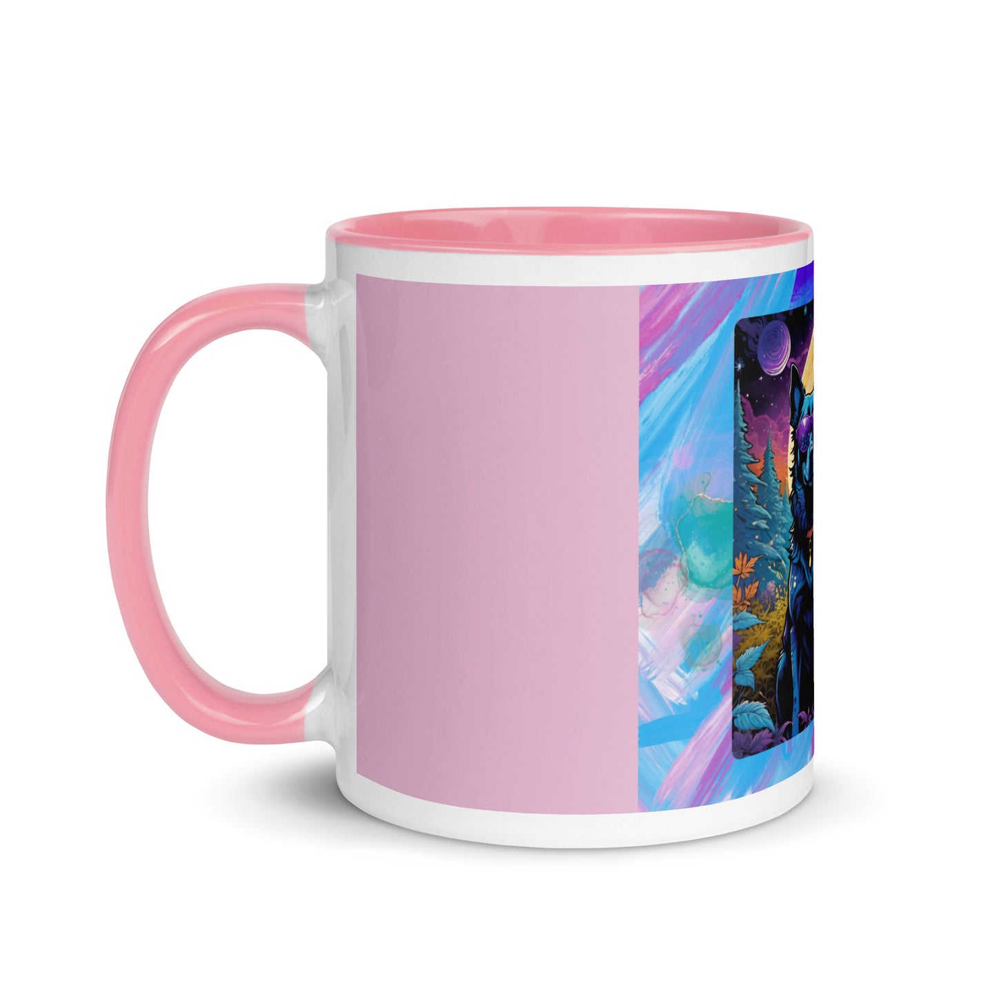 Intergalactic Space Dogs with Sunglasses Mug with Color Inside